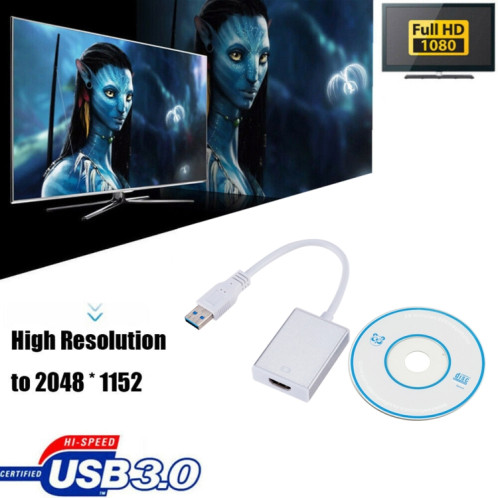 Câble convertisseur de carte graphique externe USB3.0 vers HDMI (argent) SH870S1450-010