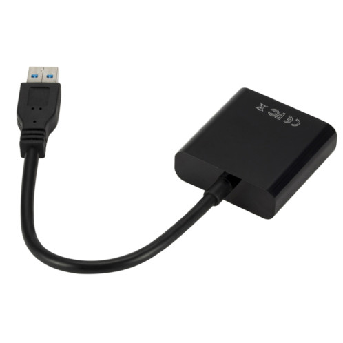 Câble de convertisseur de carte graphique externe USB3.0 vers VGA, résolution: 720P (noir) SH871B1855-05