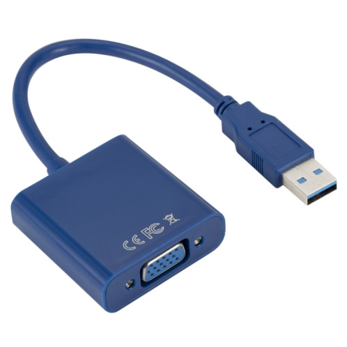 Câble de convertisseur de carte graphique externe USB3.0 vers VGA, résolution: 1080P (bleu) SH872L1579-05