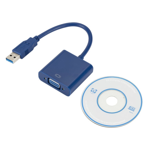 Câble de convertisseur de carte graphique externe USB3.0 vers VGA, résolution: 1080P (bleu) SH872L1579-05