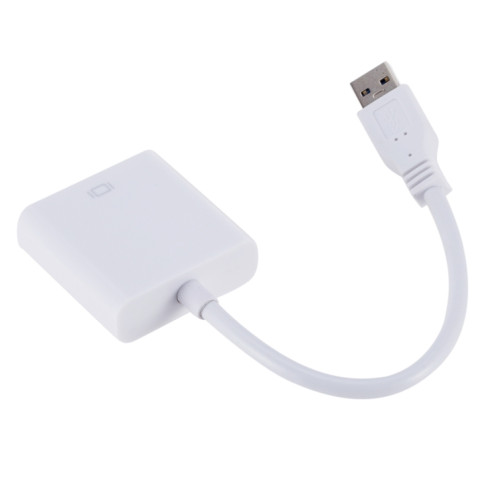 Câble de convertisseur de carte graphique externe USB3.0 vers VGA, résolution: 1080P (blanc) SH872W1630-05