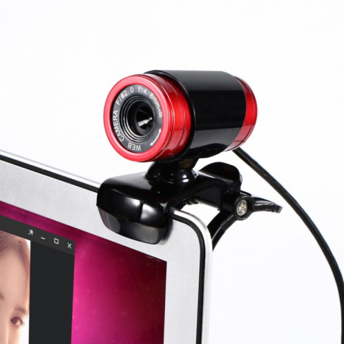 Webcam HXSJ A860 30fps 12 mégapixels 480P HD pour ordinateur de bureau / ordinateur portable, avec microphone insonorisant de 10 m, longueur: 1,4 m (rouge + noir) SH79RB740-03