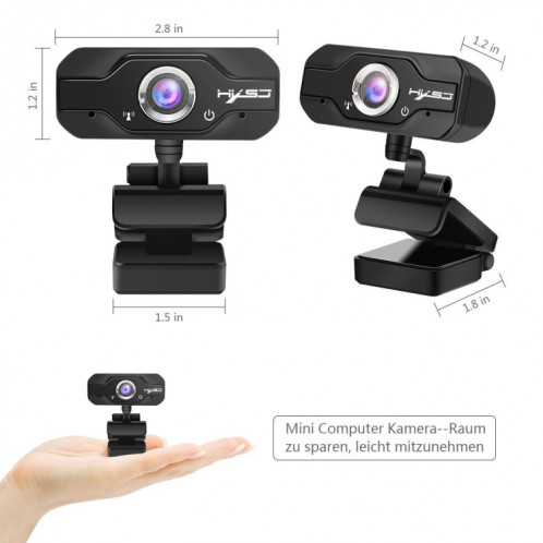 Webcam HXSJ S50 30fps 100 mégapixels 720P HD pour ordinateur de bureau / ordinateur portable / Smart TV, avec microphone insonorisant de 10 m, longueur: 1,4 m SH488087-011