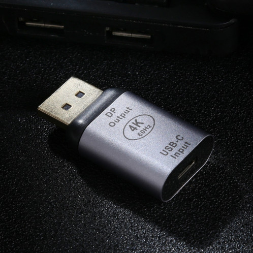 Adaptateur en alliage d'aluminium Type-C / USB-C Femelle vers Big DP Mâle (Argent) SH944S627-05