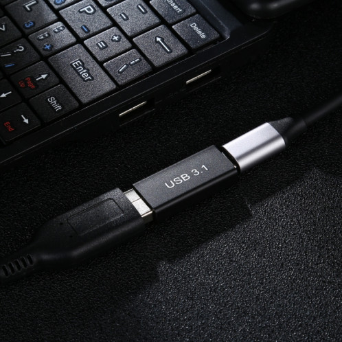 Adaptateur en alliage d'aluminium Type-C / USB-C femelle vers USB 3.0 femelle (noir) SH950B1480-05