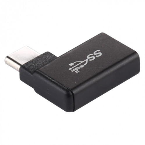 Adaptateur en alliage d'aluminium à tête coudée à 90 degrés Type-C / USB-C mâle vers USB 3.0 femelle (noir) SH951B960-05