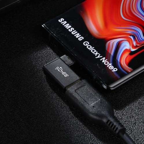 Adaptateur en alliage d'aluminium à tête coudée à 90 degrés Type-C / USB-C femelle vers USB 3.0 mâle (noir) SH954B485-05