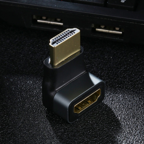 Adaptateur en alliage d'aluminium à tête coudée à 90 degrés HDMI femelle vers HDMI femelle (noir) SH956B956-05