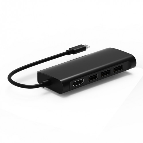 9591C 8 en 1 Carte USB 3.0 x3 + SD / TF + HDMI + RJ45 + TYPE-C / USB-C (PD) Station de conversion de hub multifonctions Station d'accueil (Noir) SH081B45-07