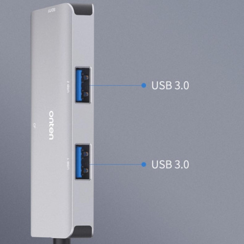 Onten 91882 5 en 1 USB3.0 x3 + SD + TF + CF Type-C / USB-C OTG lecteur de carte multifonction SO50821308-011