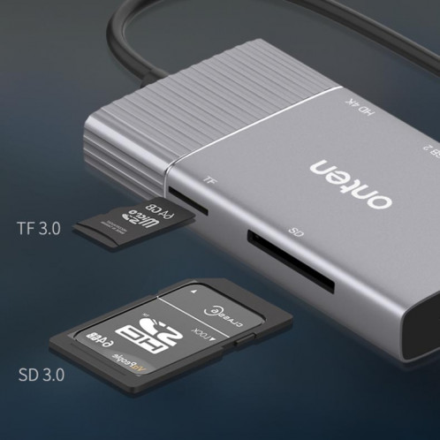Onten 95113 8 en 1 USB 3.0 x2 + SD / TF + HDMI / VGA + Jack 3,5 mm + Type-C / USB-C (PD 3.0) Station d'accueil de convertisseur HUB multifonction SO5083436-013