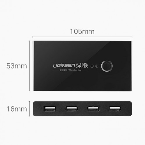 Sélecteur de commutateur USB Ugreen 2 ports USB partageant un adaptateur de commutateur de ports USB pour souris, clavier, imprimante SU50891961-010