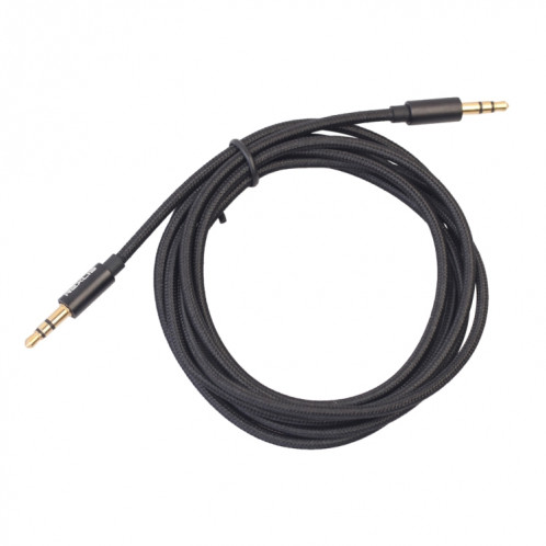 REXLIS 3629 Câble audio auxiliaire jack stéréo plaqué or mâle / mâle 3,5 mm pour voiture pour périphériques numériques standard AUX 3,5 mm, longueur: 1,8 m SR5111880-07
