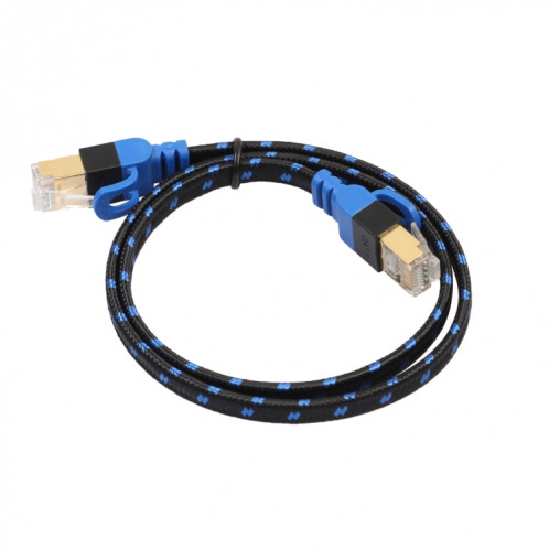 REXLIS CAT7-2 Câble LAN réseau tressé bicolore CAT7 plaqué or 10 Gigabit pour réseau LAN modem-routeur, avec connecteurs RJ45 blindés, longueur: 1 m SR5152206-07