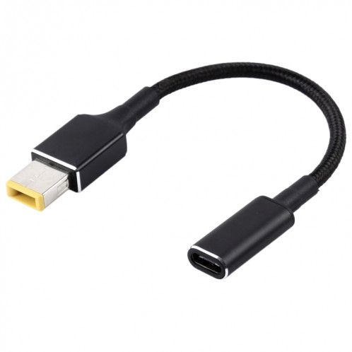 Prise carrée PD 100W 18.5-20V vers adaptateur USB-C / Type-C Câble tressé en nylon pour Lenovo SH5189486-05
