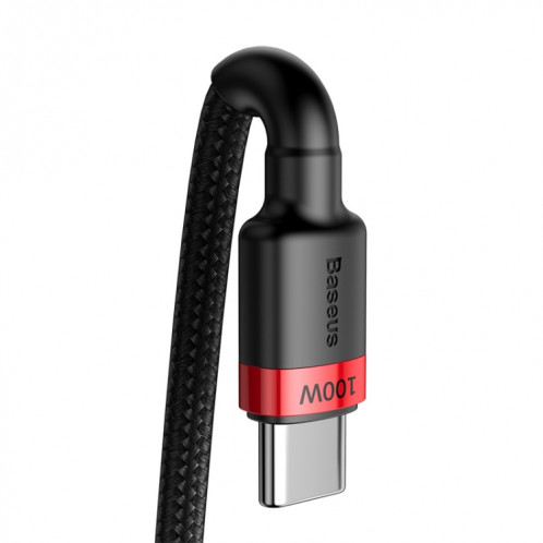 Câble de chargement flash 100 W USB-C / Type-C PD 2.0 Baseus Cafule Series, longueur: 2 m (noir rouge) SB26BR901-012