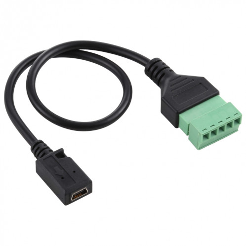Mini 5 broches femelle à 5 broches bornes enfichables Connecteur USB sans soudure Câble adaptateur de connexion sans soudure, longueur: 30 cm SH53101189-04