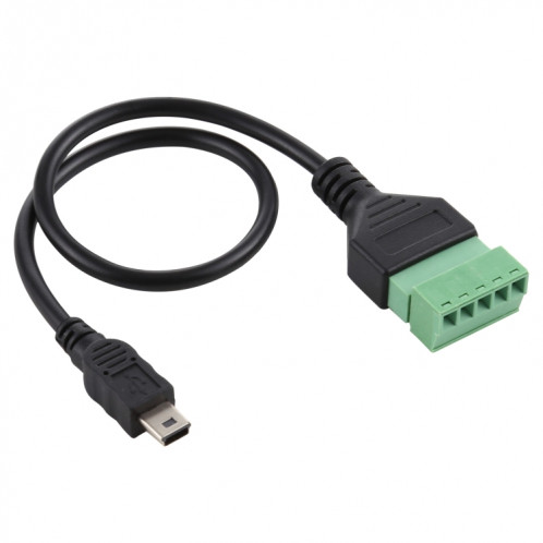 Mini 5 broches mâle à 5 broches bornes enfichables connecteur USB sans soudure câble adaptateur de connexion sans soudure, longueur: 30 cm SH53121519-04