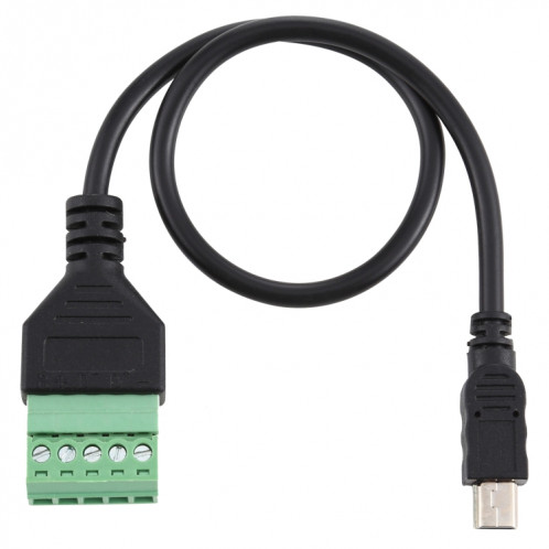 Mini 5 broches mâle à 5 broches bornes enfichables connecteur USB sans soudure câble adaptateur de connexion sans soudure, longueur: 30 cm SH53121519-04