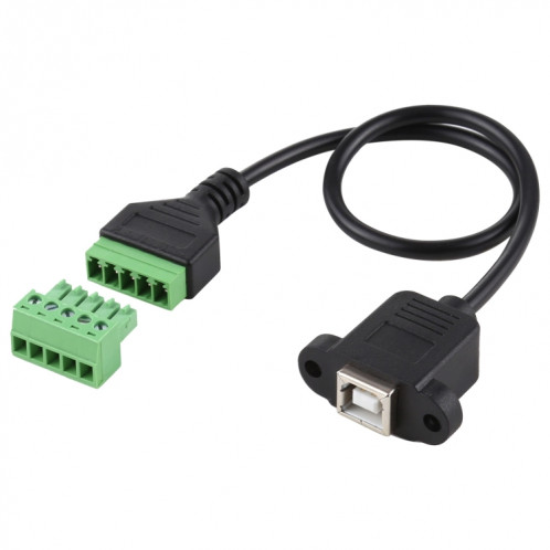Fiche femelle USB Type-B vers bornes enfichables 5 broches Connecteur USB sans soudure Câble adaptateur de connexion sans soudure, longueur: 30 cm SH5317930-04