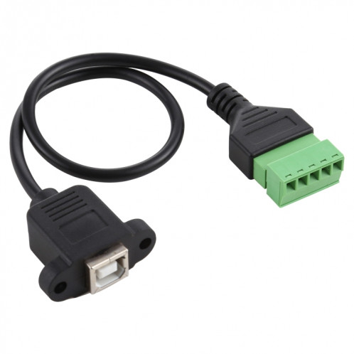 Fiche femelle USB Type-B vers bornes enfichables 5 broches Connecteur USB sans soudure Câble adaptateur de connexion sans soudure, longueur: 30 cm SH5317930-04