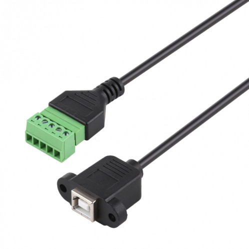 Fiche femelle USB Type-B vers bornes enfichables 5 broches Connecteur USB sans soudure Câble adaptateur de connexion sans soudure, longueur: 30 cm SH5317930-04