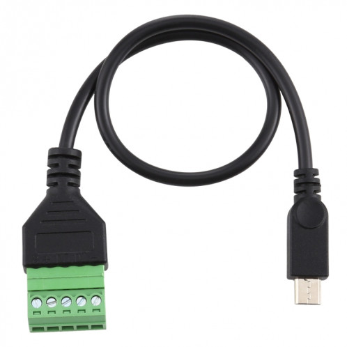 Bornes enfichables Micro USB mâle à 5 broches Connecteur USB sans soudure Câble adaptateur de connexion sans soudure, longueur: 30 cm SH5318587-04