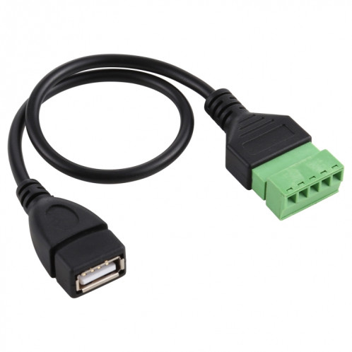 Prise USB femelle vers bornes enfichables 5 broches Connecteur USB sans soudure Câble adaptateur de connexion sans soudure, longueur: 30 cm SH5319442-04