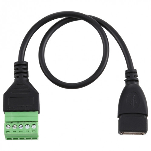 Prise USB femelle vers bornes enfichables 5 broches Connecteur USB sans soudure Câble adaptateur de connexion sans soudure, longueur: 30 cm SH5319442-04