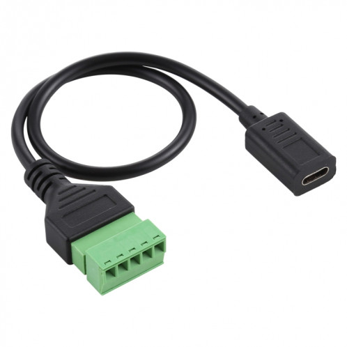 Bornes enfichables USB-C / Type-C femelle à 5 broches Connecteur USB sans soudure Câble adaptateur de connexion sans soudure, longueur: 30 cm SH53221644-04