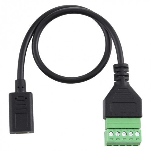 Bornes enfichables USB-C / Type-C femelle à 5 broches Connecteur USB sans soudure Câble adaptateur de connexion sans soudure, longueur: 30 cm SH53221644-04