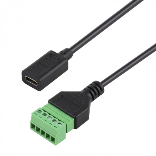 Bornes enfichables USB-C / Type-C femelle à 5 broches Connecteur USB sans soudure Câble adaptateur de connexion sans soudure, longueur: 30 cm SH53221644-04