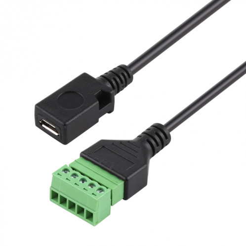 Bornes enfichables Micro USB femelle à 5 broches Connecteur USB sans soudure Câble adaptateur de connexion sans soudure, longueur: 30 cm SH53231785-04