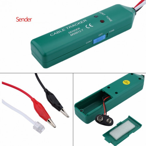 Traqueur de câble de ligne téléphonique BSIDE MS6812 RJ11 et RJ45, y compris l'expéditeur et le récepteur SH5466990-08
