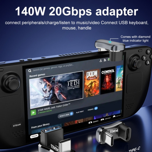 Adaptateur de charge coudé en forme de U 140W 20Gbps USB-C / Type-C mâle vers USB-C / Type-C femelle SH5472647-06