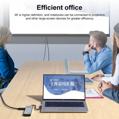 V261A 12 en 1 coude USB-C/type-c vers USB adaptateur HUB de Station d'accueil à affichage numérique SH55241630-011