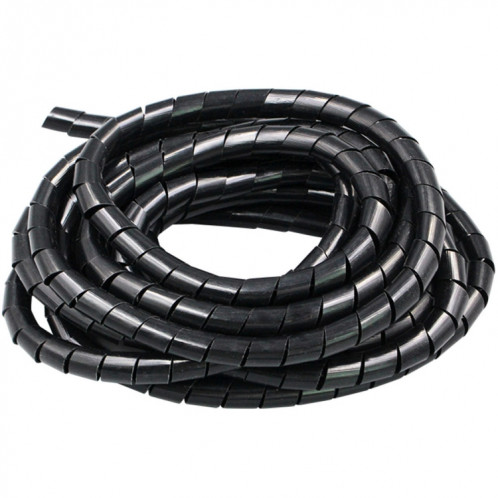 Tube rangé d'organisateur d'enroulement de fil de tuyaux en spirale PE de 15 m, diamètre nominal: 6 mm (noir) SH653B620-06
