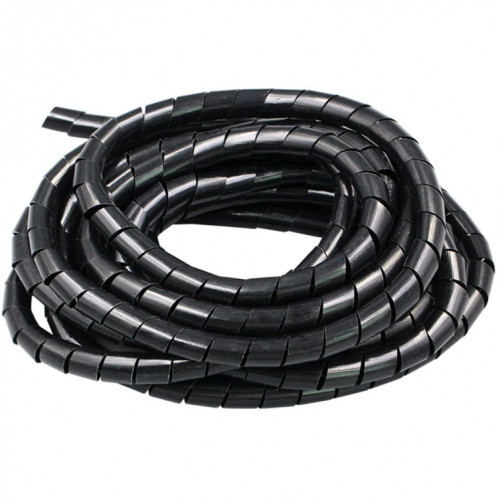 Tube rangé d'organisateur d'enroulement de fil de tuyaux en spirale PE de 15 m, diamètre nominal: 6 mm (noir) SH653B620-06