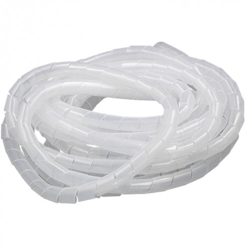 Tube de rangement d'organisateur d'enroulement de fil de tuyaux en spirale PE de 15 m, diamètre nominal: 6 mm (blanc) SH653W1313-06