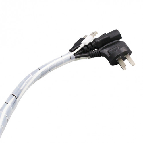 Tube de rangement d'organisateur d'enroulement de fil de tuyaux en spirale PE de 15 m, diamètre nominal: 6 mm (blanc) SH653W1313-06