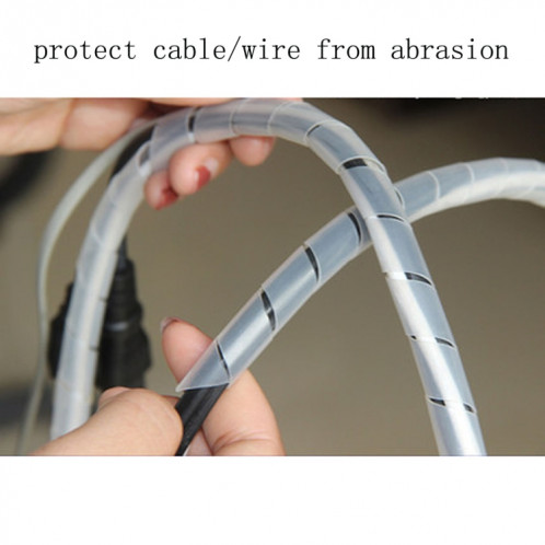 11m PE spirale Tubes d'enroulement de fil Organisateur Tidy Tube, Diamètre nominal: 8 mm (Blanc) SH654W377-06