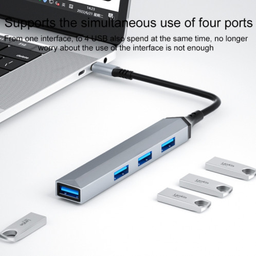 Adaptateur HUB de station d'accueil V252 4 en 1 USB-C / Type-C vers USB SH57111005-06