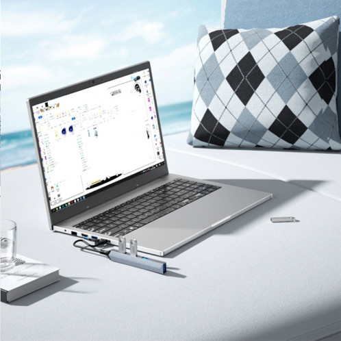 V252B 4 en 1 USB + USB-C/Type-C vers USB Adaptateur HUB de Station d'Accueil Multifonctionnel SH5713698-07