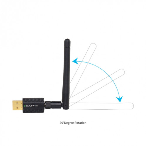 EDUP EP-AC1661 2 en 1 Bluetooth 4.2 + Dual Band 11AC 600Mbps Adaptateur USB sans fil haute vitesse Récepteur WiFi SE5790387-013