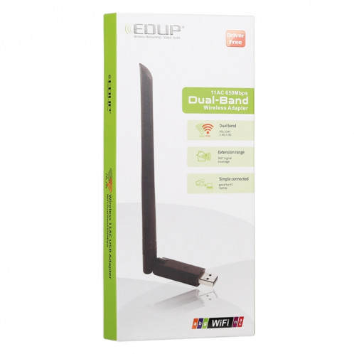 EDUP EP-AC1666 Adaptateur USB sans fil haute vitesse sans fil double bande 11AC 650Mbps, pilote gratuit SE57921882-09