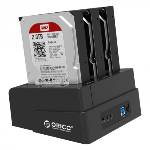 ORICO 6638US3-C 3 baies USB 3.0 Type-B à SATA Disque dur externe Boîtier de stockage Station d'accueil disque dur / Duplicateur pour 2,5 pouces / 3,5 pouces SATA HDD / SSD SO5881733-010