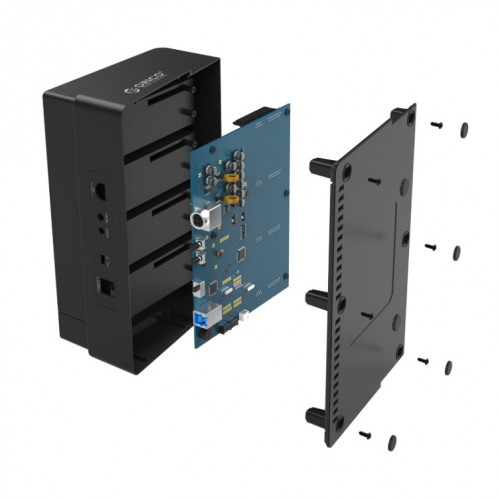 ORICO 6648US3-C-V1 4 baies USB 3.0 Type-B vers SATA Disque dur externe Boîtier de stockage Station d'accueil disque dur / Duplicateur pour disque dur SATA / SSD 2,5 pouces / 3,5 pouces SO58821003-014