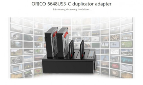 ORICO 6648US3-C-V1 4 baies USB 3.0 Type-B vers SATA Disque dur externe Boîtier de stockage Station d'accueil disque dur / Duplicateur pour disque dur SATA / SSD 2,5 pouces / 3,5 pouces SO58821003-014