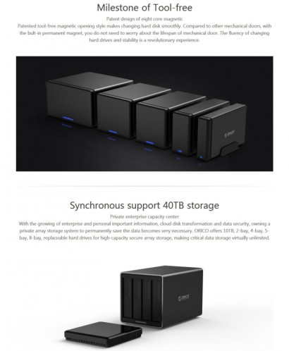 ORICO NS400-C3 4 baies USB-C / Type-C 3.1 à SATA Disque dur externe Boîtier de disque dur Station d'accueil pour disque dur SATA 3,5 pouces, protocole UASP de support SO5898756-010