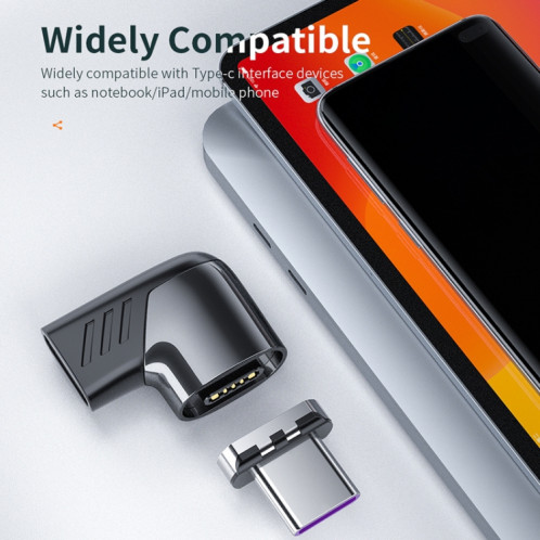 X20 100W PD USB-C / TYPE-C femelle de l'adaptateur de charge magnétique USB-C / TYPE-C (noir) SH961B929-07